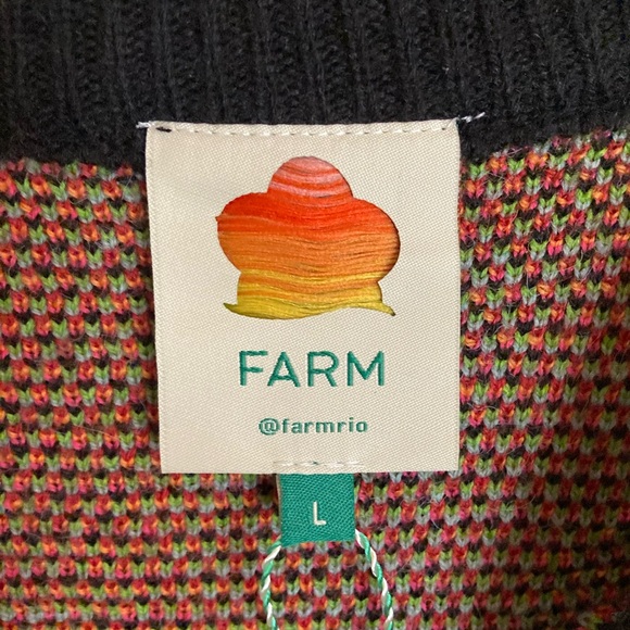 NEW FARM Rio The Dance Multicolor Knit Sweater Abstract Colorful Tropical Size L - Picture 14 of 16
